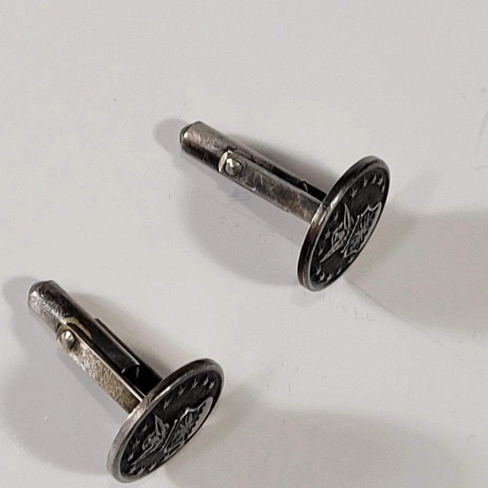 Meyer Inc Sterling Silver Air Force Cufflinks Mens Bullet Back‎ Military 9.4g